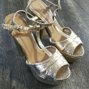 Bamboo brand platform gold sparkle platform
